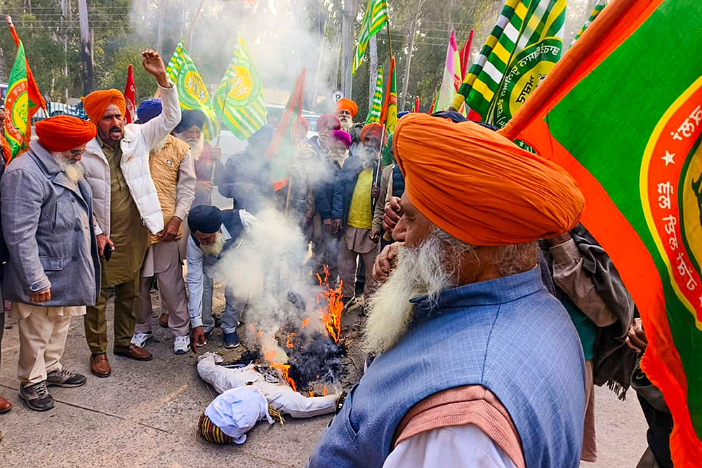Patiala farmers protest