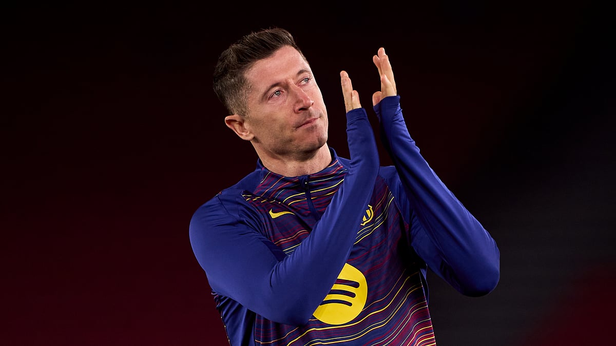 Barcelona striker Robert Lewandowski.