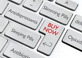A keyboard with pharmaceutical names as keys