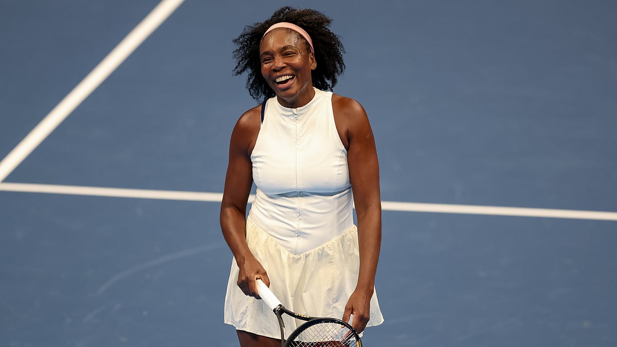 Venus Williams in action at the Charlotte Invitational in December