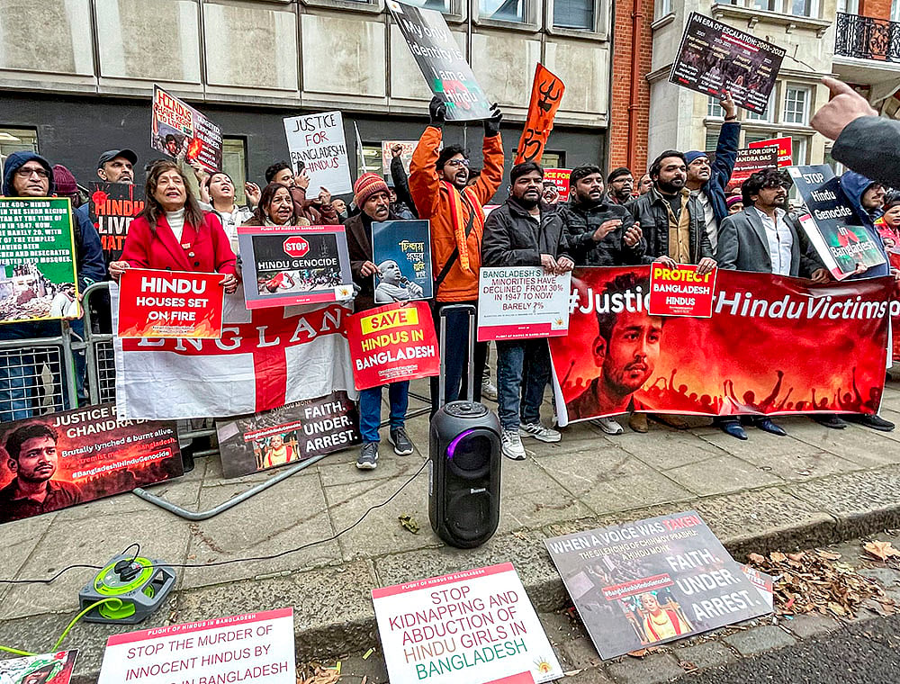 Protest outside Bangladesh High Commission in London