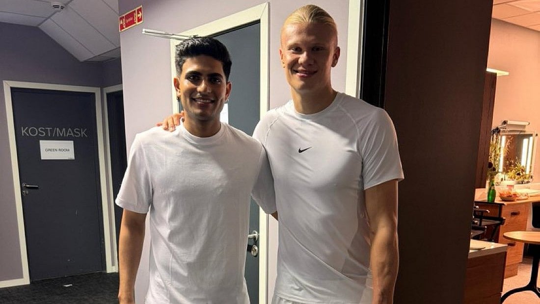 X : Shubman Gill with Erling Haaland.