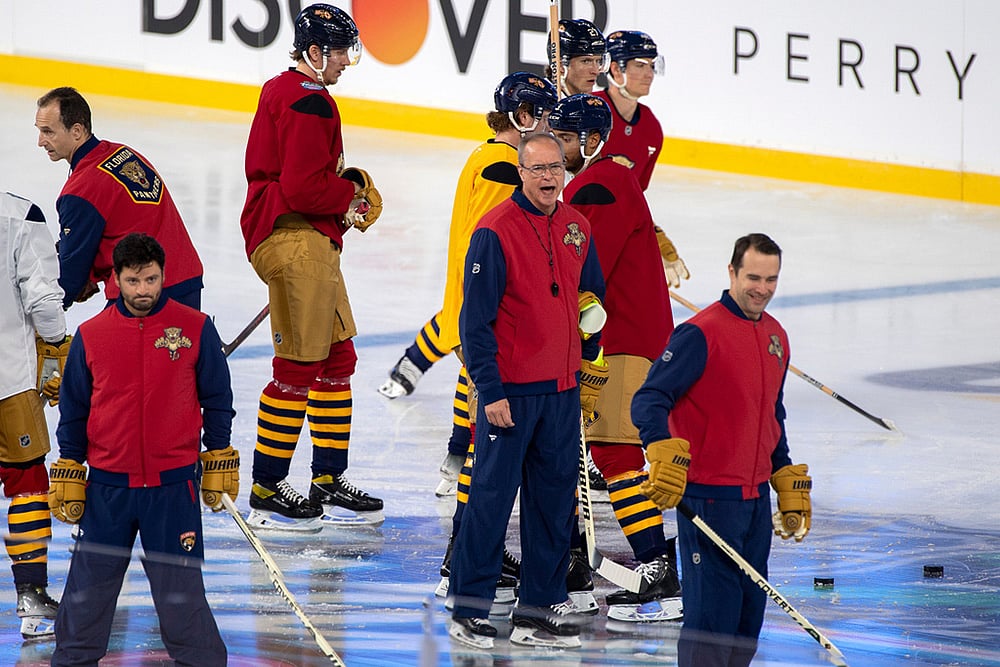 NHL Florida Panthers training-Panthers coach Paul Maurice