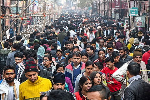 People throng the city on the first day of 2026, in Varanasi.