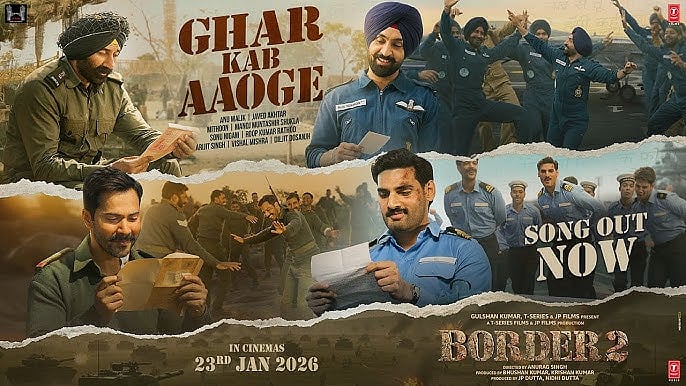 YouTube/T-Series : Border 2 song Ghar Kab Aaoge out