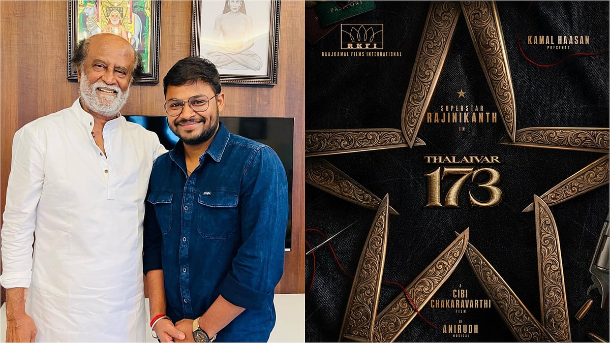 Right pic - Cibi Chakaravarthi/Instagram, second pic - Kamal Haasan/X : Cibi Chakaravarthi to direct Rajinikanth's Thalaivar 173 after Sundar C's exit