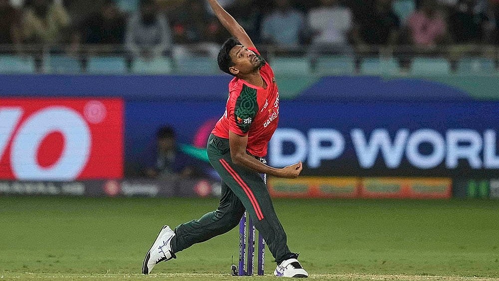 | Photo: AP/Altaf Qadri : Bangladesh Cricket Board expressed reservations to play T20 World Cup after Mustafizur Rahman  was released abruptly by KKR