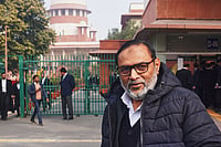 AP Photo/Dinesh Joshi : Qasim Rasool, father of Umar Khalid, arrives at the Supreme Court for the hearing of the bail plea of his son in New Delhi, India, Monday, Jan. 5, 2026