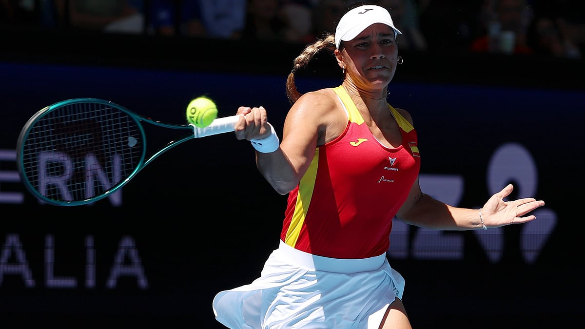 | Photo: X/UnitedCupTennis : Spain's Jessica Bouzas Maneiro in action during the United Cup tennis match against USA' Coco Gauff on January 5, 2026.