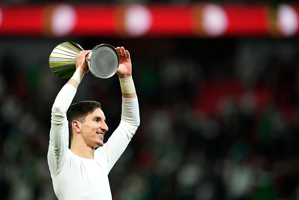 | Photo: AP/Mosa'ab Elshamy : Algeria's Adil Boulbina reacts after the Africa Cup of Nations round of 16 soccer match between Algeria and DR Congo in Rabat, Morocco.