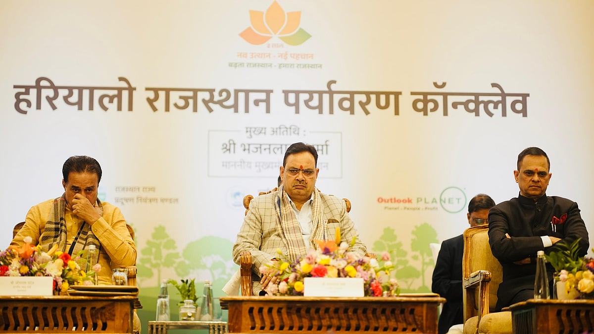 Rajasthan Chief Minister Bhajanlal Sharma addressing a sustainability session in Jaipur