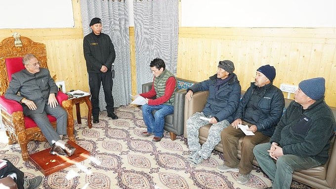Instagram : A delegation from Voice of Buddhist Ladakh, led by Skarma Namtak, called on Lt Governor Kavinder Gupta at the LG Secretariat, Leh.