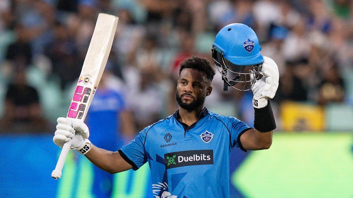 Special Arrangement  : Shai Hope after scoring 118 against Durban's Super Giants in SA20 match 16
