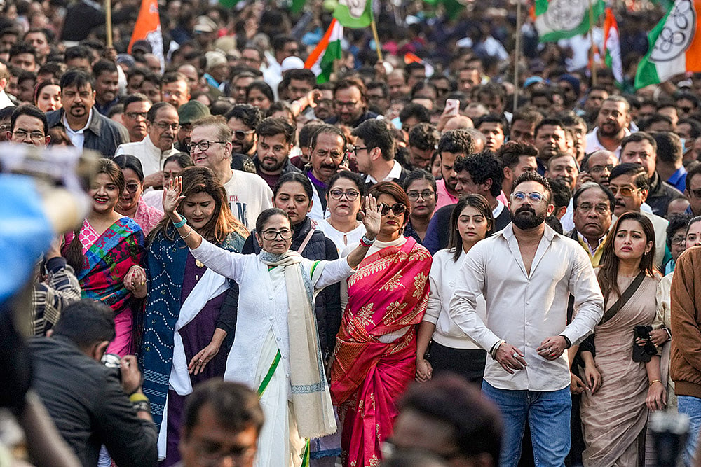 I-PAC row: CM Mamata leads protest march in Kolkata against ED action