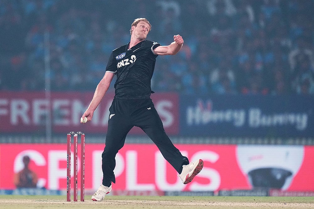 New Zealands Kyle Jamieson bowls a delivery