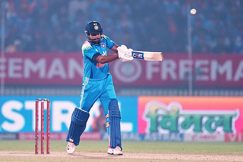 India's Shreyas Iyer bats during the first One Day International cricket match between India and New Zealand in Vadodara, India.