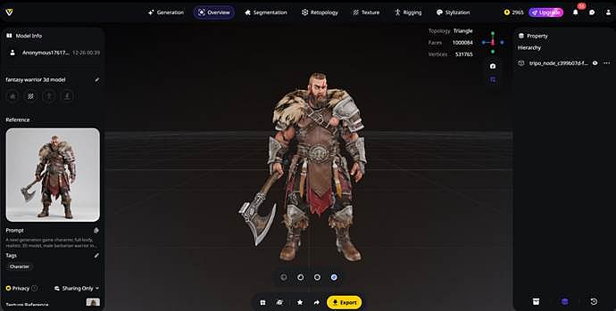 3D model of a Tancary warrior