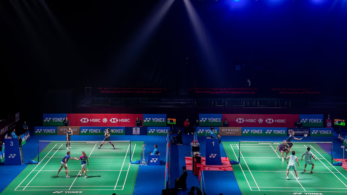 PTI : Athletes compete at the India Open 2026 badminton tournament in New Delhi.