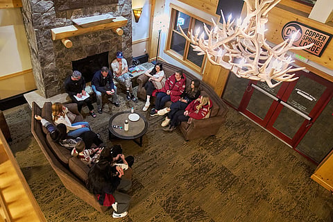Members of the U.S. Women's Ski Team have a team meeting with coaches after a full day of practice at Copper Mountain, Colo., Nov. 19, 2025. ()