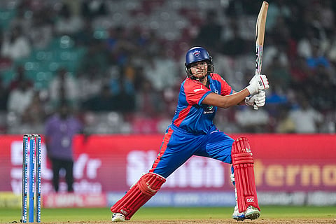 Delhi Capitals' Shafali Verma plays a shot during the Women's Premier League (WPL) 2026 T20 cricket match between UP Warriorz and Delhi Capitals, at the DY Patil Stadium, in Navi Mumbai.