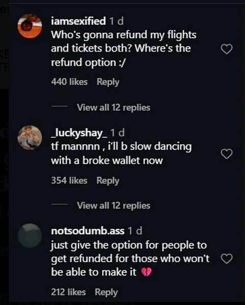 Fans reacts to the postpone of the show