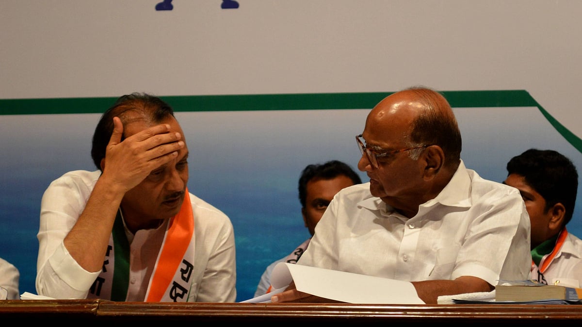 Ajit Pawar with Sharad Pawar