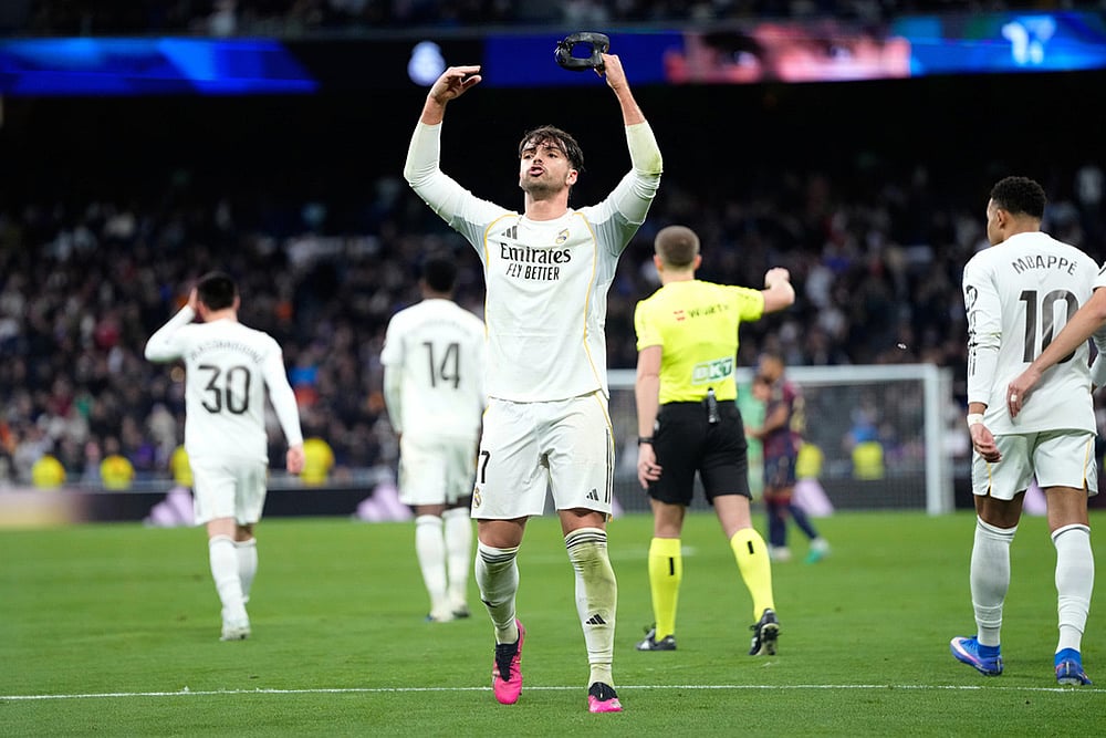 Real Madrid vs Levante Spanish Soccer La liga match-Raul Asencio