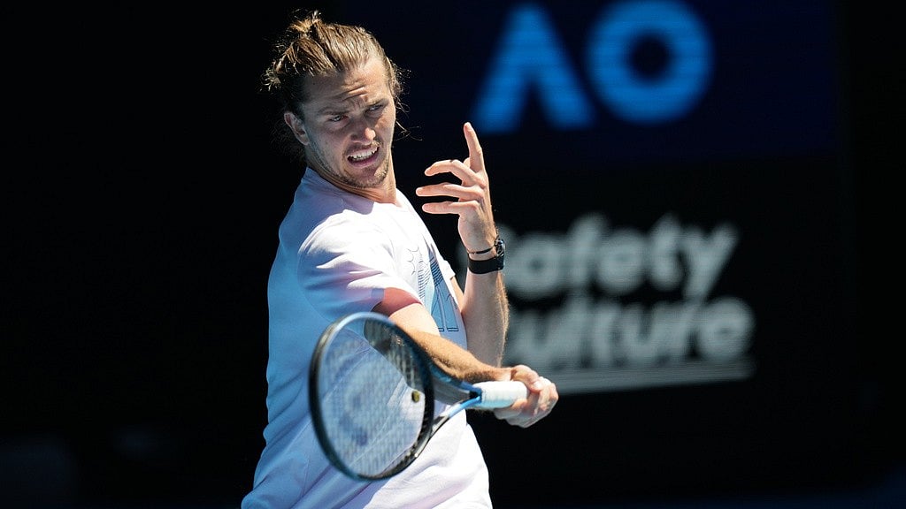 Photo: AP : Alexander Zverev win the 2nd round of Australian Open 2026 against Alexandre Muller to book a berth in round 3 against Cameroon Noorie.
