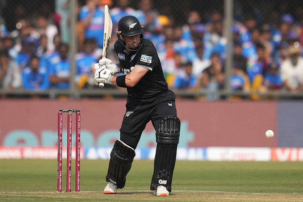 New Zealands Will Young plays a shot