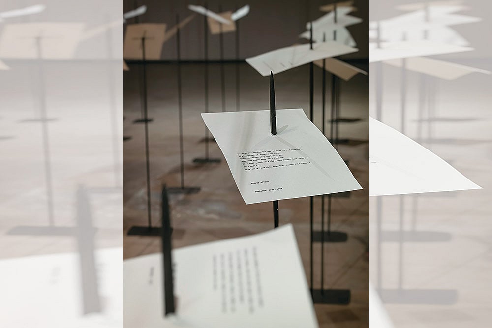 | Photo Courtesy: Pat verbruggen & Chemould Prescott Road : For, In Your Tongue, I Cannot Fit  Artwork by Shilpa Gupta 