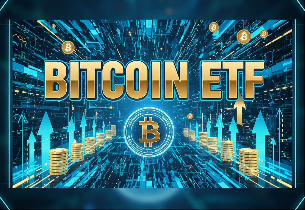 Bitcoin ETF text in bold