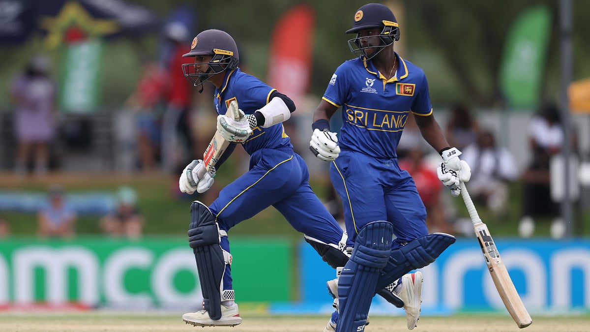 | Photo: X/cricketworldcup : Sri Lanka U19 players in action during their ICC U-19 Cricket World Cup match against Japan on January 17, 2026.