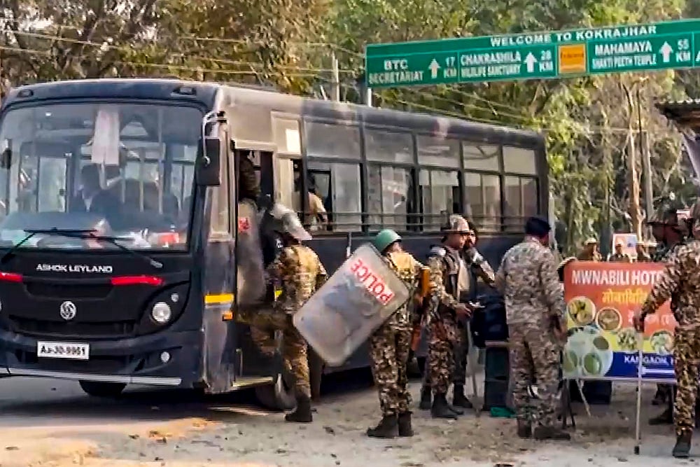 Army conducts flag march through sensitive areas in Assam