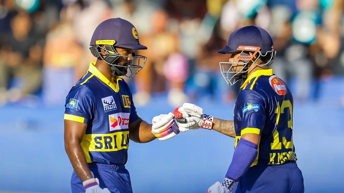 Photo: OfficialSLC/X : Kusal Mendis powered Lankans to a competitive Total in SL vs ENG 1st ODI 2026