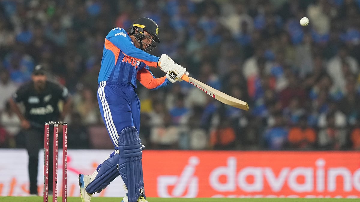 AP Photo/Mahesh Kumar A. : India's Abhishek Sharma plays a shot during the first T20 cricket match between India and New Zealand in Nagpur, India, Wednesday, Jan. 21, 2026.