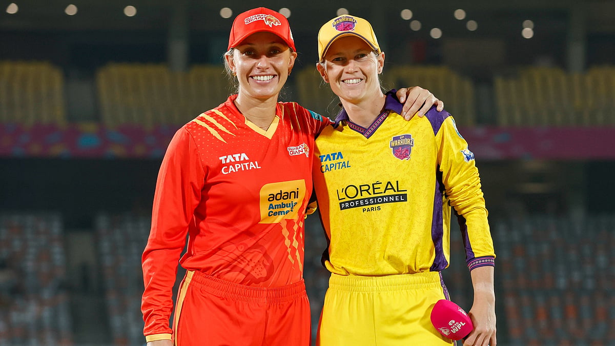 X/WPL : Captains Meg Lanning (right) and Ashleigh Gardner at the toss for match 14 of Women's Premier League 2026 between Gujarat Giants and UP Warriorz in Vadodara. 