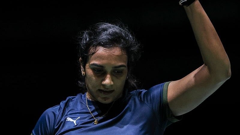 Pvsindhu1/X : PV Sindhu celebrating after a win in Indonesia Masters Super 500.