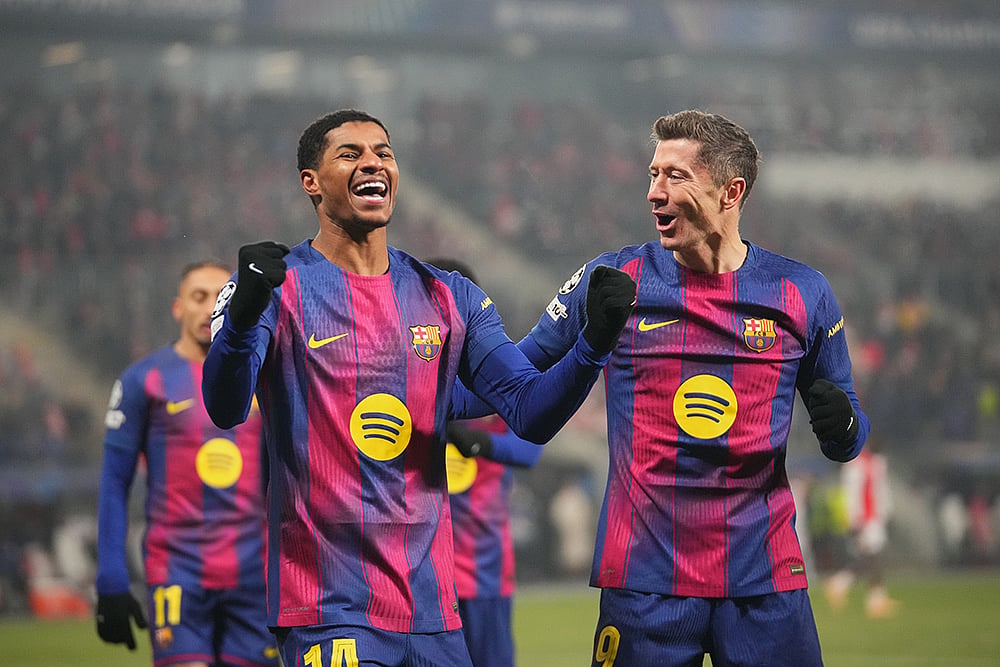 Slavia Prague vs Barcelona Champions League soccer-Robert Lewandowski