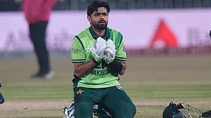 | Photo: AP/Anjum Naveed : File photo of Pakistan international cricketer Babar Azam.