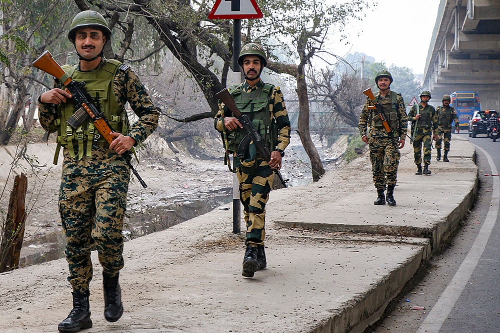 BSF personnel patrol in Jammu