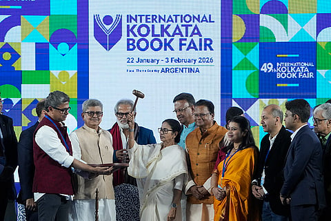 West Bengal Chief Minister Mamata Banerjee inaugurates the 49th International Kolkata Book Fair, in Kolkata.