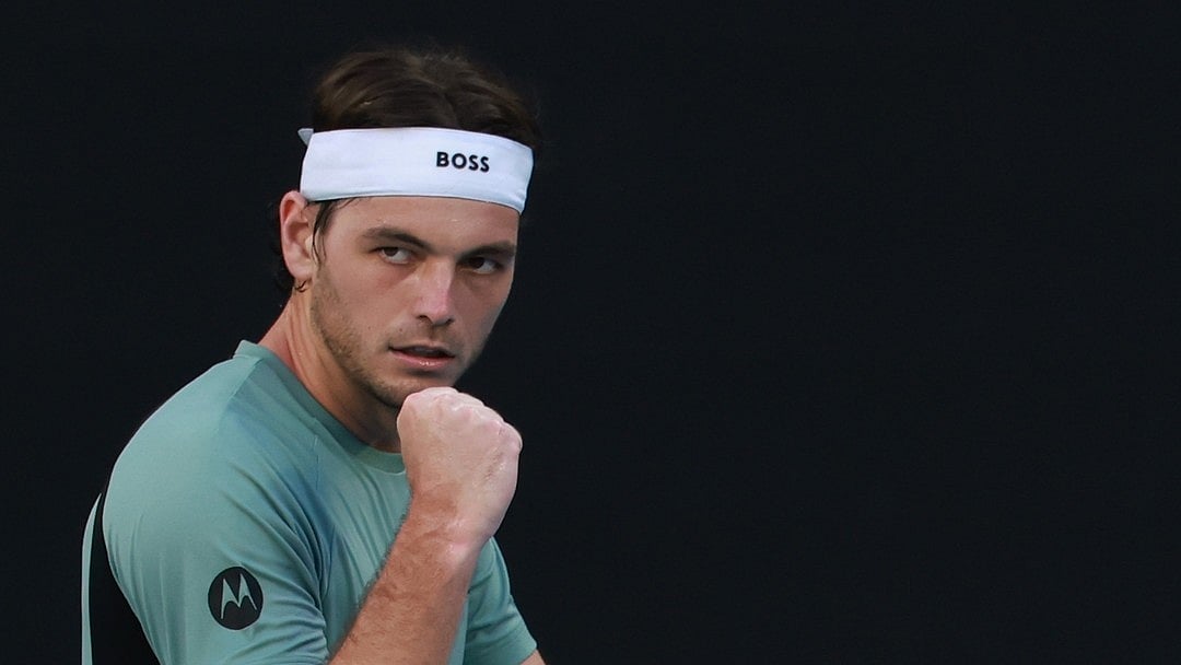 AustralianOpen/X : Taylor Fritz in action in Australian Open 2026