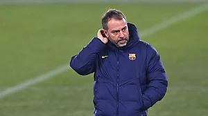 File : Barcelona head coach Hansi Flick