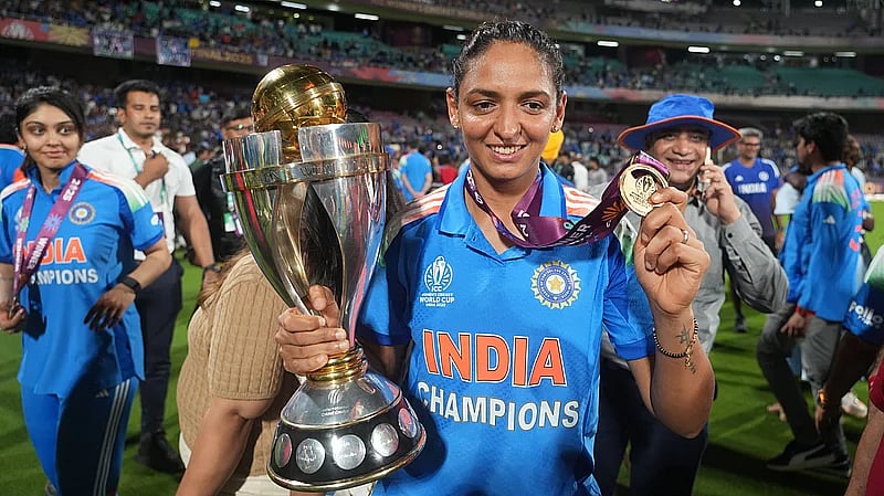 File/AP : Harmanpreet Kaur guided India to their first-ever ICC Women’s World Cup title on home soil.