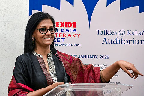 Actor and director Nandita Das speaks during the Exide Kolkata Literary Meet, at Alipore Museum in Kolkata.
