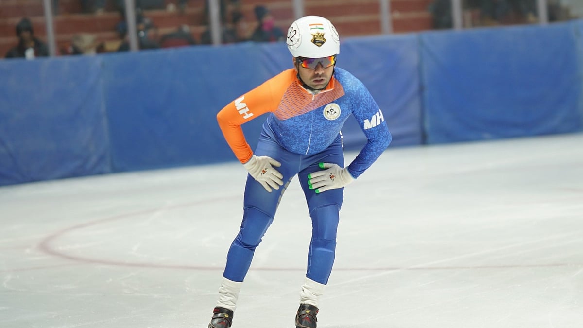 KIWG 2026 : Ice Skater Soham Tarkar competing in the Khelo India Winter Games 2026