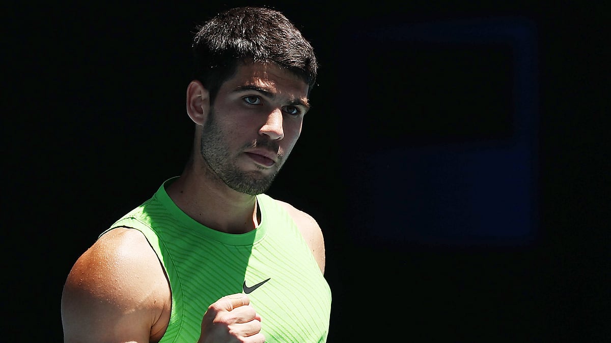 AustralianOpen/X : Carlos Alcaraz in action in Australian Open 2026.
