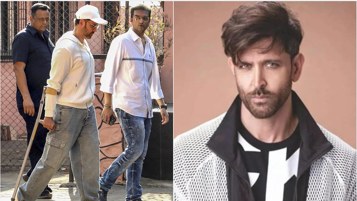 ANI  : Hrithik Roshan’s recent appearance left fans worried after he was spotted walking with the help of crutches.