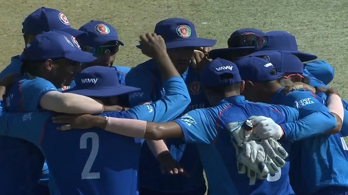 ICC : Afghanistan team in a huddle.