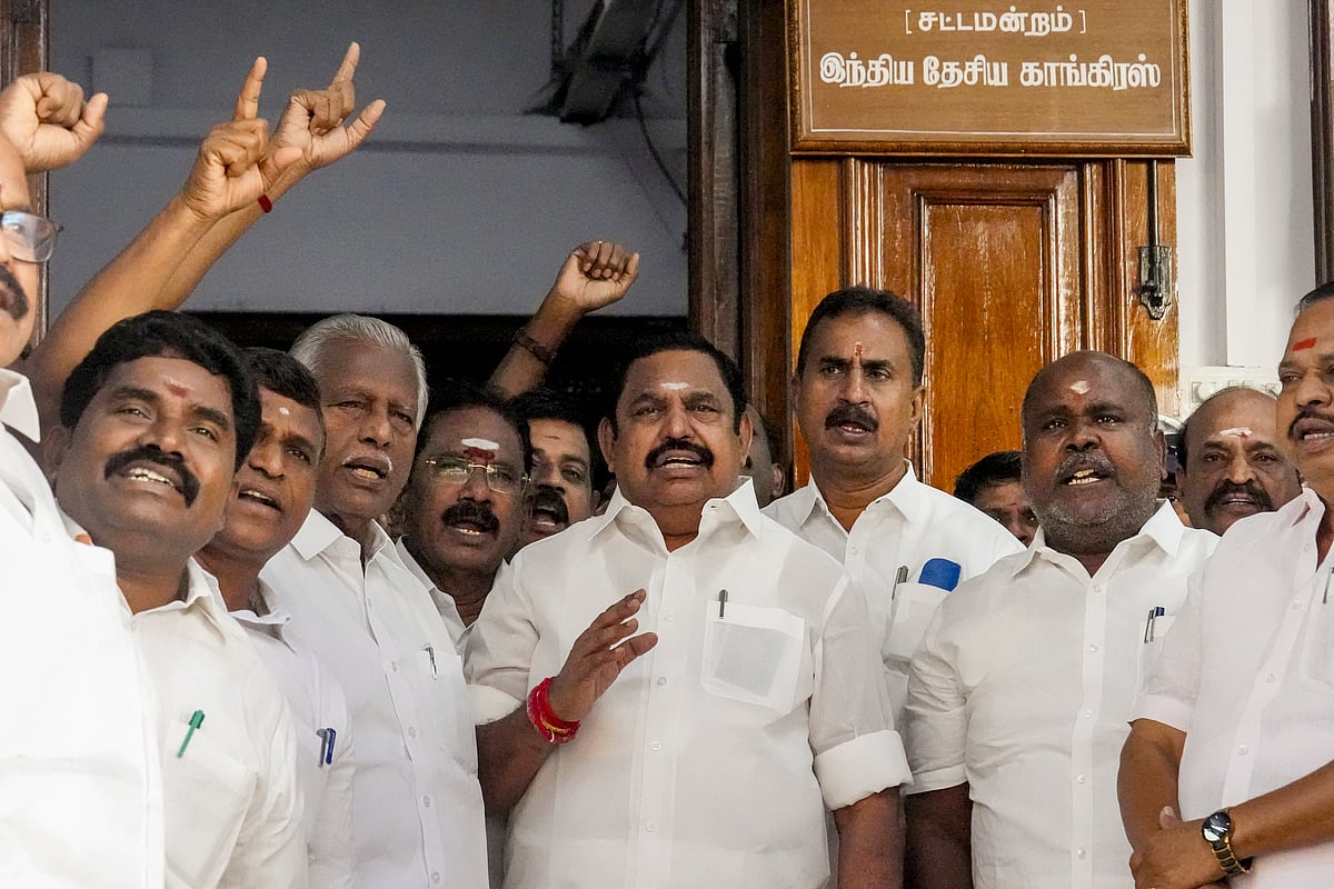 AIADMK General Secretary Edappadi K Palaniswami with party MLAs, rep image | - PTI